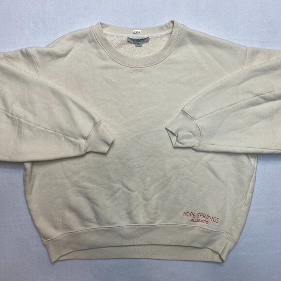 All Saints Sweatshirt Men's S Beige Hope Springs Crewneck Pullover - Picture 1 of 11